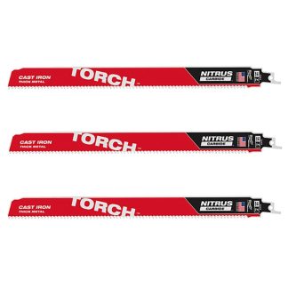 Milwaukee 48-00-5363 12" 7TPI TORCH™ SAWZALL® Blades with NITRUS CARBIDE™ 3-Pack