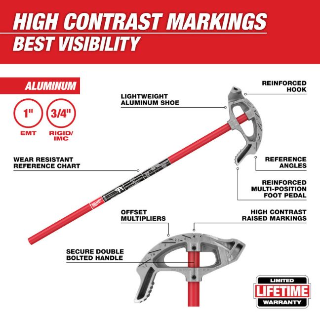 Milwaukee 48-22-4072 1" Aluminum Conduit Bender - Image 2