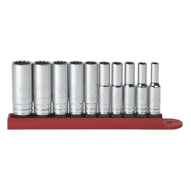 GearWrench 80309D 10-Piece 1/4" Drive 12-Point Deep SAE Socket Set