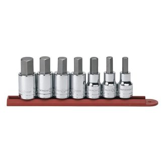 GearWrench 80721 1/2" Drive SAE Hex Bit Socket Set 7-Piece