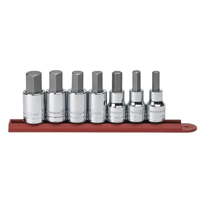GearWrench 80721 1/2" Drive SAE Hex Bit Socket Set 7-Piece