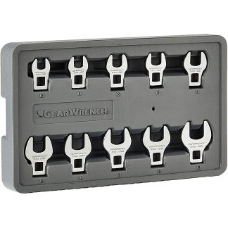 GearWrench 81909 10-Piece 3/8" Drive Crowfoot Metric Wrench Set