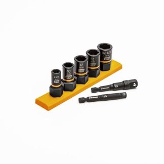 GearWrench 87911 7-Piece 1/4" & 3/8" Drive Metric Bolt Biter™ Impact Extraction Socket Set