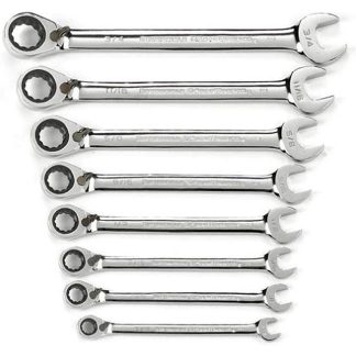 GearWrench 9533N 12 Point SAE Reversible Ratcheting Combination Wrench Set  8-Piece