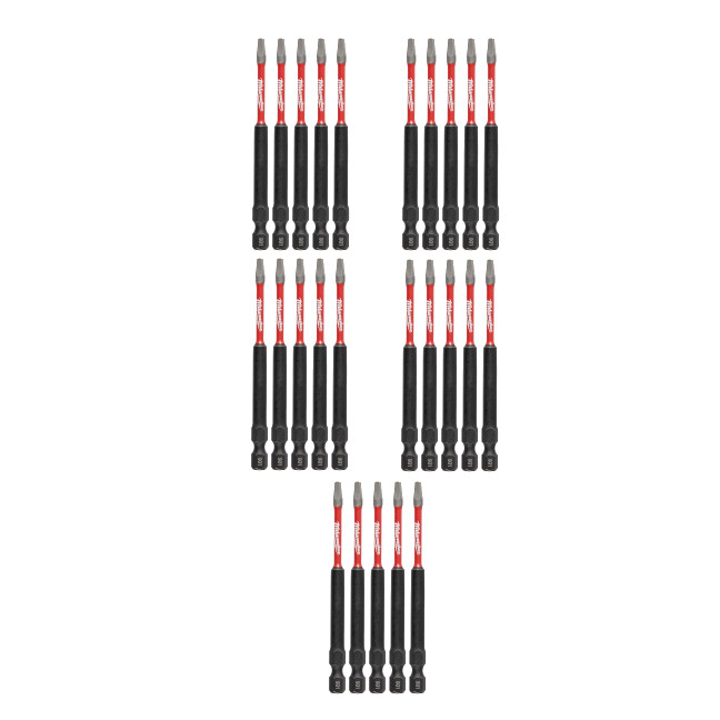 Milwaukee 48-32-4194 SHOCKWAVE Impact SQ1 X 3-1/2” Square Bits 25-Pack