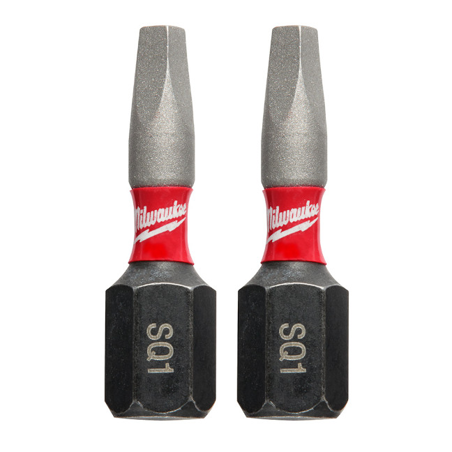 Milwaukee 48-32-4421 SHOCKWAVE Impact SQ1 X 1” Square Bits 2-Pack