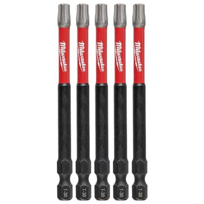 Milwaukee 48-32-4580 SHOCKWAVE Impact T30 x 3-1/2" TORX Bits 5-Pack