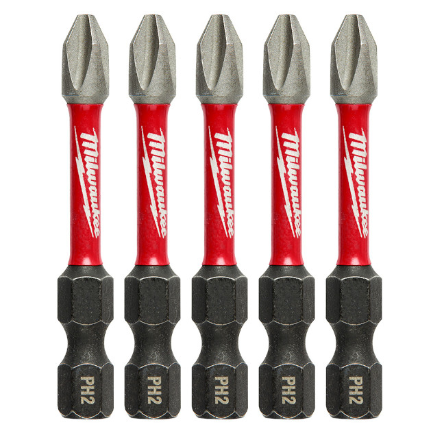 Milwaukee 48-32-4602 SHOCKWAVE™ Impact PH2 x 2" Phillips Bit 5-Pack