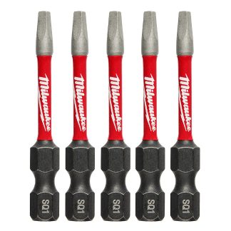 Milwaukee 48-32-4671 SHOCKWAVE Impact SQ1 X 2” Square Bits 5-Pack