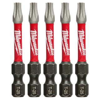 Milwaukee 48-32-4685 SHOCKWAVE Impact T25 x 2" TORX Bits 5-Pack