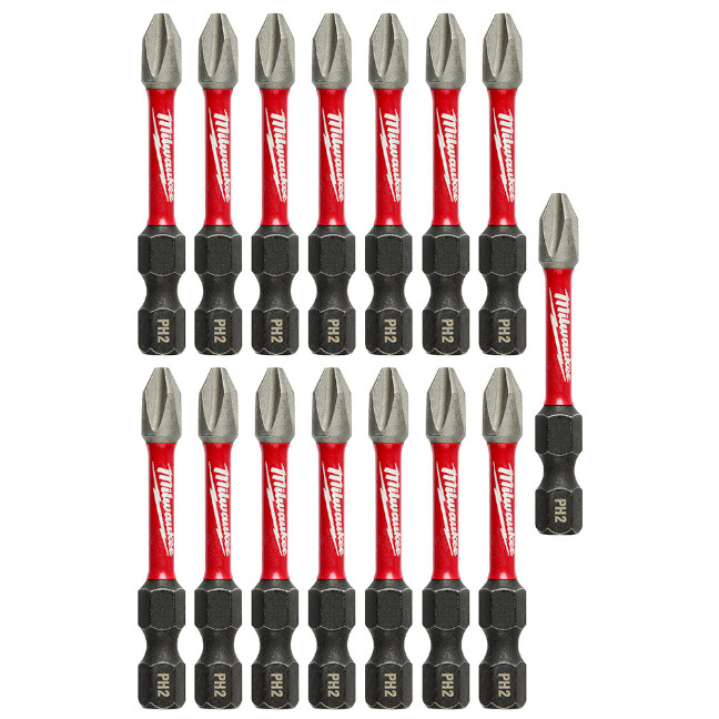 Milwaukee 48-32-5004 SHOCKWAVE Impact PH2 x 2" Phillips Bit 15-Pack