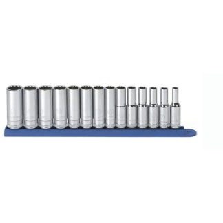 GearWrench 80562 3/8" Drive 12-Point Deep Metric Socket Set 14-Piece