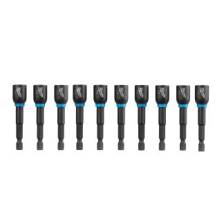 Milwaukee 49-66-4735 SHOCKWAVE Impact 3/8" x 2-9/16" Magnetic Nut Driver 10-Pack