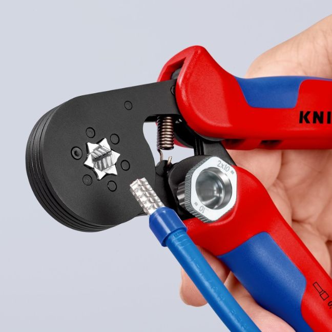 Knipex 975314 7-1/4" (180mm) Self-Adjusting Crimping Pliers for Wire Ferrules with Lateral Loading