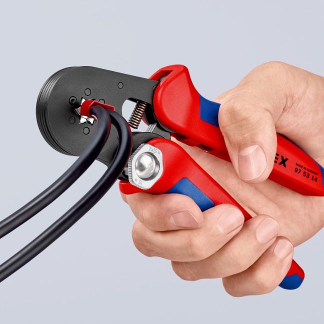Knipex 975314 7-1/4" (180mm) Self-Adjusting Crimping Pliers for Wire Ferrules with Lateral Loading