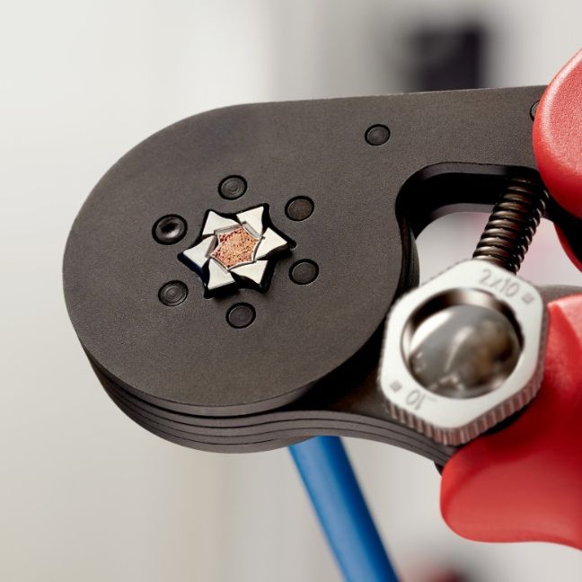 Knipex 975314 7-1/4" (180mm) Self-Adjusting Crimping Pliers for Wire Ferrules with Lateral Loading