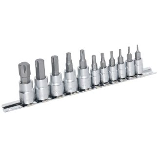 Jet 601809 JHBS-11M HEXTRACTOR 1/4″ and 3/8″ Metric Hex Bit Socket Set 11-Piece