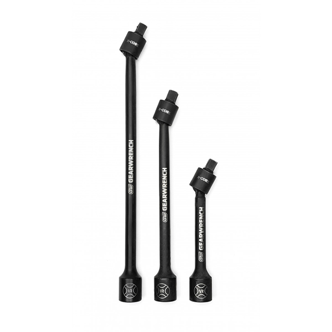 GearWrench 84721N 1/2" Drive X-Core Pinless Universal Joint Impact Extension Set 6", 9" & 12"