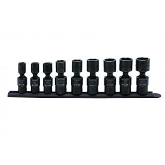 GearWrench 84978 1/2" Drive 6-Point Standard X-Core SAE Pinless Universal Impact Socket Set 9-Piece
