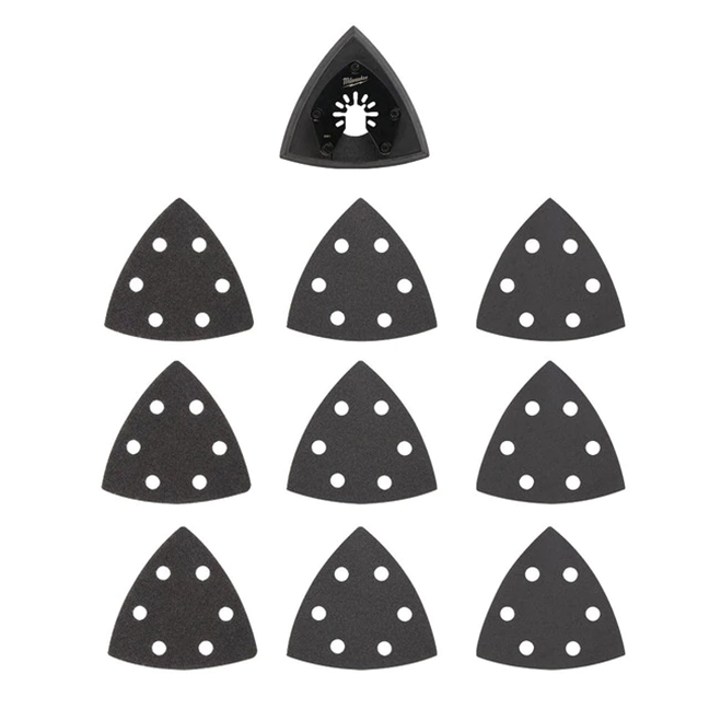 Milwaukee 49-25-2009 Open-Lok 3-1/2" Triangle Sanding Pad & Paper Set