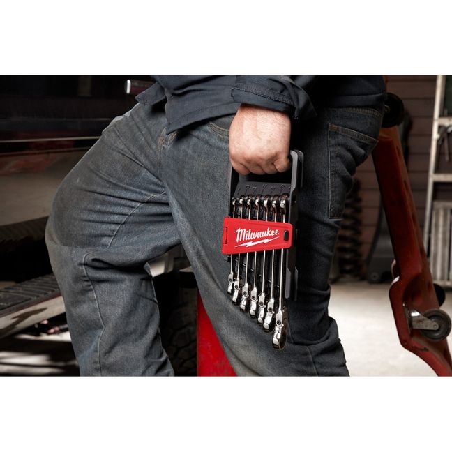 Milwaukee 48-22-9529 Metric Flex Head Ratcheting Combination Wrench Set 7-Piece - Image 4