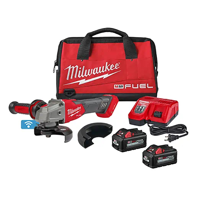 Milwaukee 2883-22 M18 FUEL 4-1/2" / 5" Braking Grinder Kit with ONE-KEY / Slide Switch / Lock-On