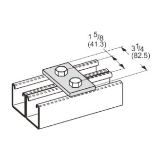 PeakSource S3012 2-Hole Splice Plate 304SS Stainless Steel