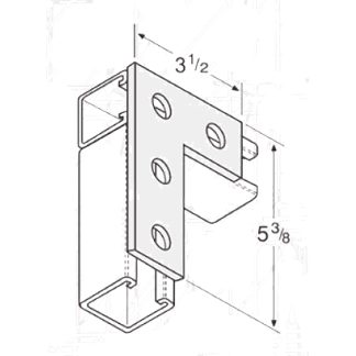 PeakSource S2023 4-Hole Flat Corner Angle Electrogalvanized (EG) Steel