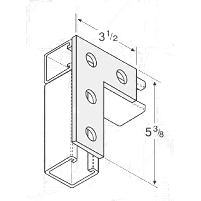 PeakSource S2023 4-Hole Flat Corner Angle Electrogalvanized (EG) Steel