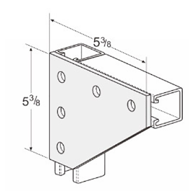PeakSource S2031 5-Hole Corner Gusset Plate Electrogalvanized (EG) Steel