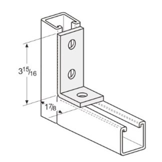 PeakSource S3108 3-Hole Corner Angle 304 SS 1-7/8" x 3-15/16"