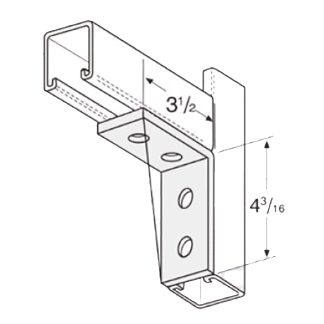 PeakSource S2110 4-Hole Corner Angle EG Steel 3-1/2" x 4-3/16"