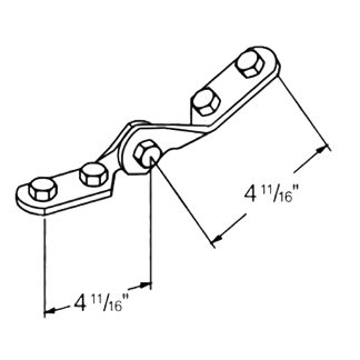 PeakSource S2115 4-Hole Adjustable Hinge 4-11/16" x 4-11/16"