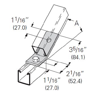 PeakSource S3205 2-Hole Open 45° Angle 304 SS 2-1/16" x 3-5/16"