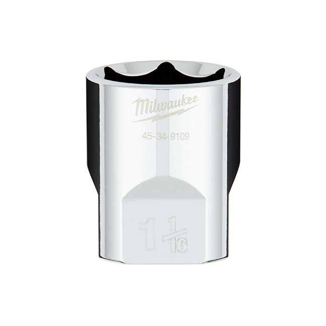 Milwaukee 45-34-9109 1/2" Drive 1-1/16" SAE 6-Point Standard Socket with FOUR FLAT Sides