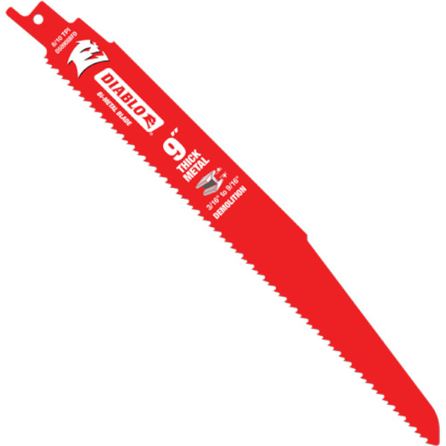 Diablo DS0908BFDC 9" 8/10TPI Bi-Metal Reciprocating Saw Blade for Demolition 1pk