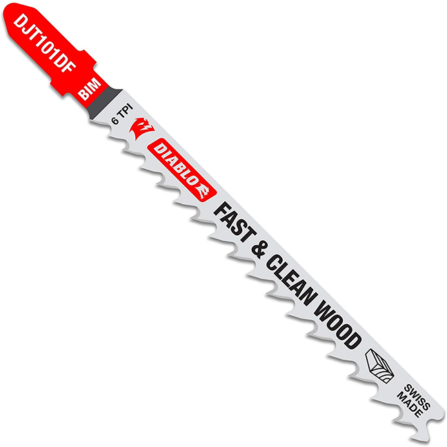 Diablo DJT101DF5 4" 6 TPI Bi-Metal T-Shank Jig Saw Blades for Wood 5-Pack
