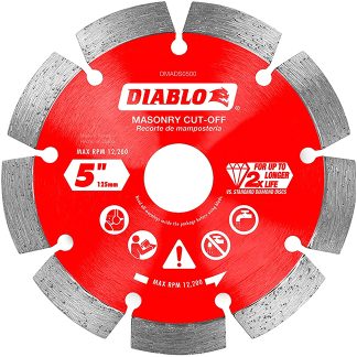 Diablo DMADS0500 5" Diamond Segmented Cut-Off Discs for Masonry