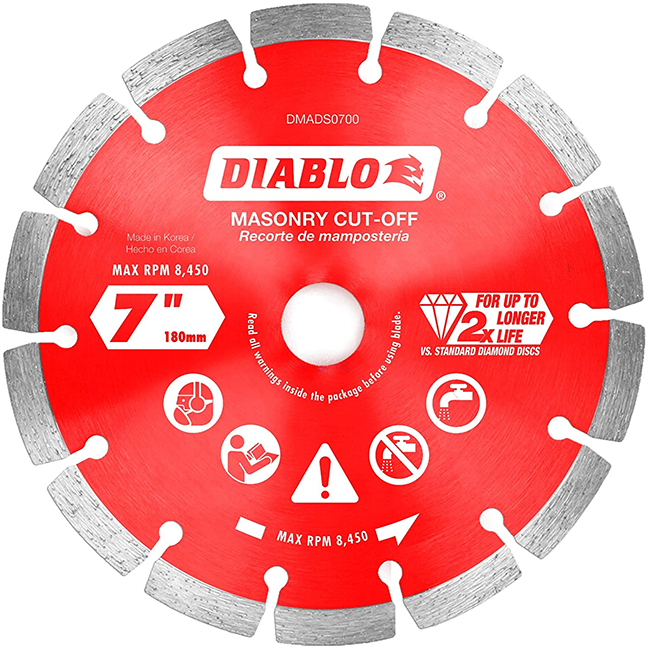 Diablo DMADS0700 7" Diamond Segmented Cut-Off Discs for Masonry