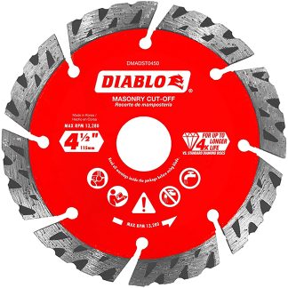 Diablo DMADST0450 4-1/2" Diamond Segmented Turbo Cut-Off Discs for Masonry