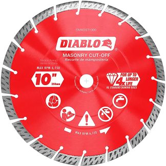 Diablo DMADST1000 10" Diamond Segmented Turbo Cut-Off Discs for Masonry
