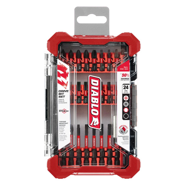 Diablo DSC-CMS24 Impact Strong Drive Bit Set 24-Piece