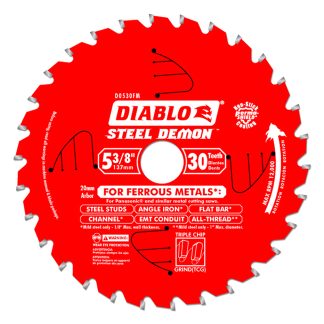 Diablo D0530FM 5-3/8" x 30T x 20mm Steel Demon Ferrous Metal Saw Blade