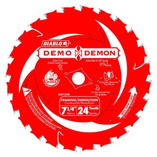 Diablo D0724DA 7-1/4" x 24T Demo Demon Framing/Demolition Circular Saw Blade