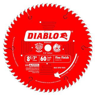 Diablo D0860S 8-1/2" x 60T Fine Finish Circular Saw Blade