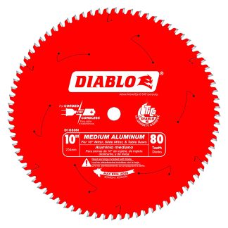 Diablo D1080N 10" x 80T x 5/8" Medium Aluminum Cutting Saw Blade