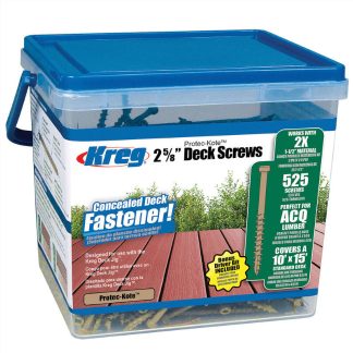 Kreg SDK-C262W-525 2x Protec-Kote™ Deck Screw #8 x 2-5/8" Coarse-Thread Pan Head 525/Case