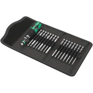 Wera 059295 KK 60 Kraftform Kompackt Bitholding Screwdriver and Bit Pouch Set 17pc