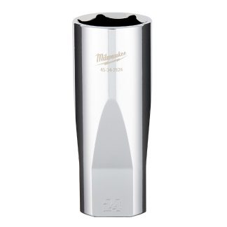 Milwaukee 45-34-2124 1/2" Drive 24mm Metric 6-Point Deep Socket with FOUR FLAT Sides