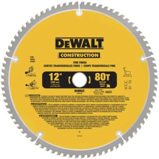 DeWalt DW3128 12" 80T ATB Thin Kerf Crosscutting Miter Saw Blade